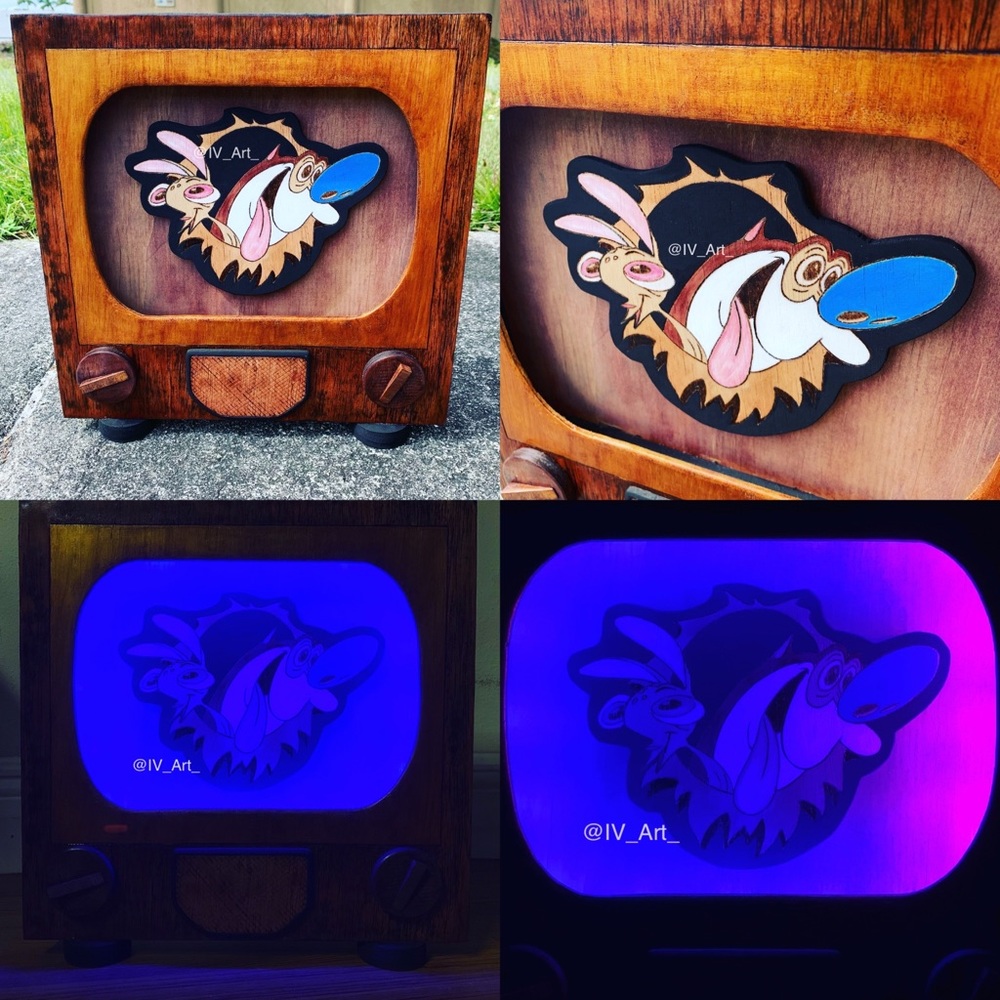 Custom Made Ren & Stimpy Light Up Tv